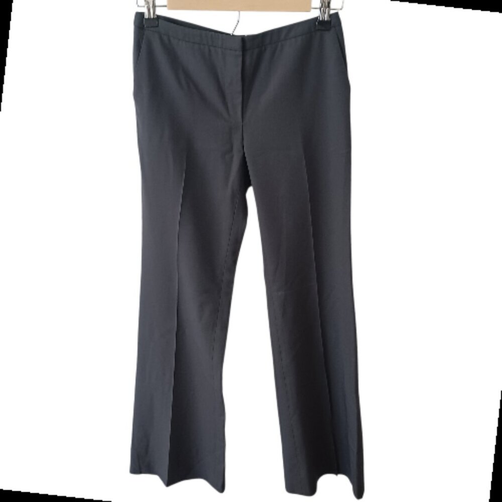 EMPORIO ARMANI VINTAGE MED GRAY WOOL BLEND BOOT CUT DRESS TROUSERS SIZE 2 - Picture 4 of 5